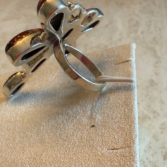 Red Mojave Turquoise Dragonfly Ring OS - Picture 2 of 6